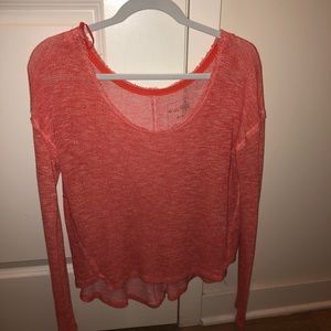 Free People off the shoulder salmon sweater
